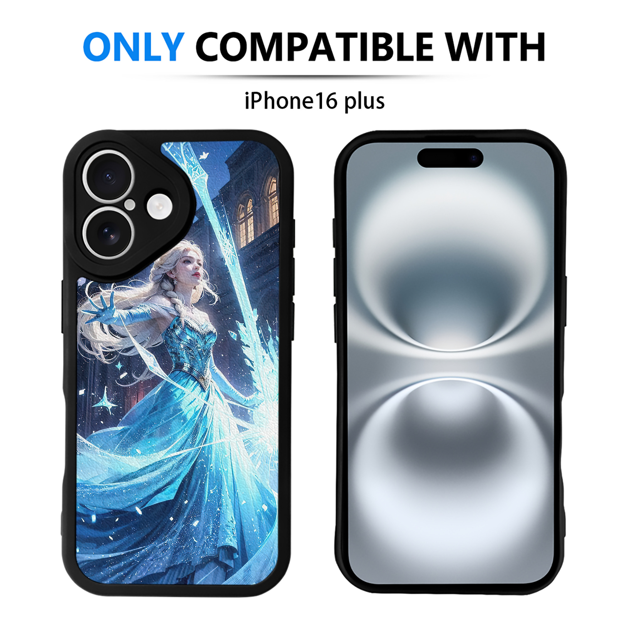 （画像用） アナと雪の女王 アンナ エルサ Frozen Anna Elsa 【iPhone 16シリーズ対応】シリコンスマホケース（レザー調） 材質：シリコン